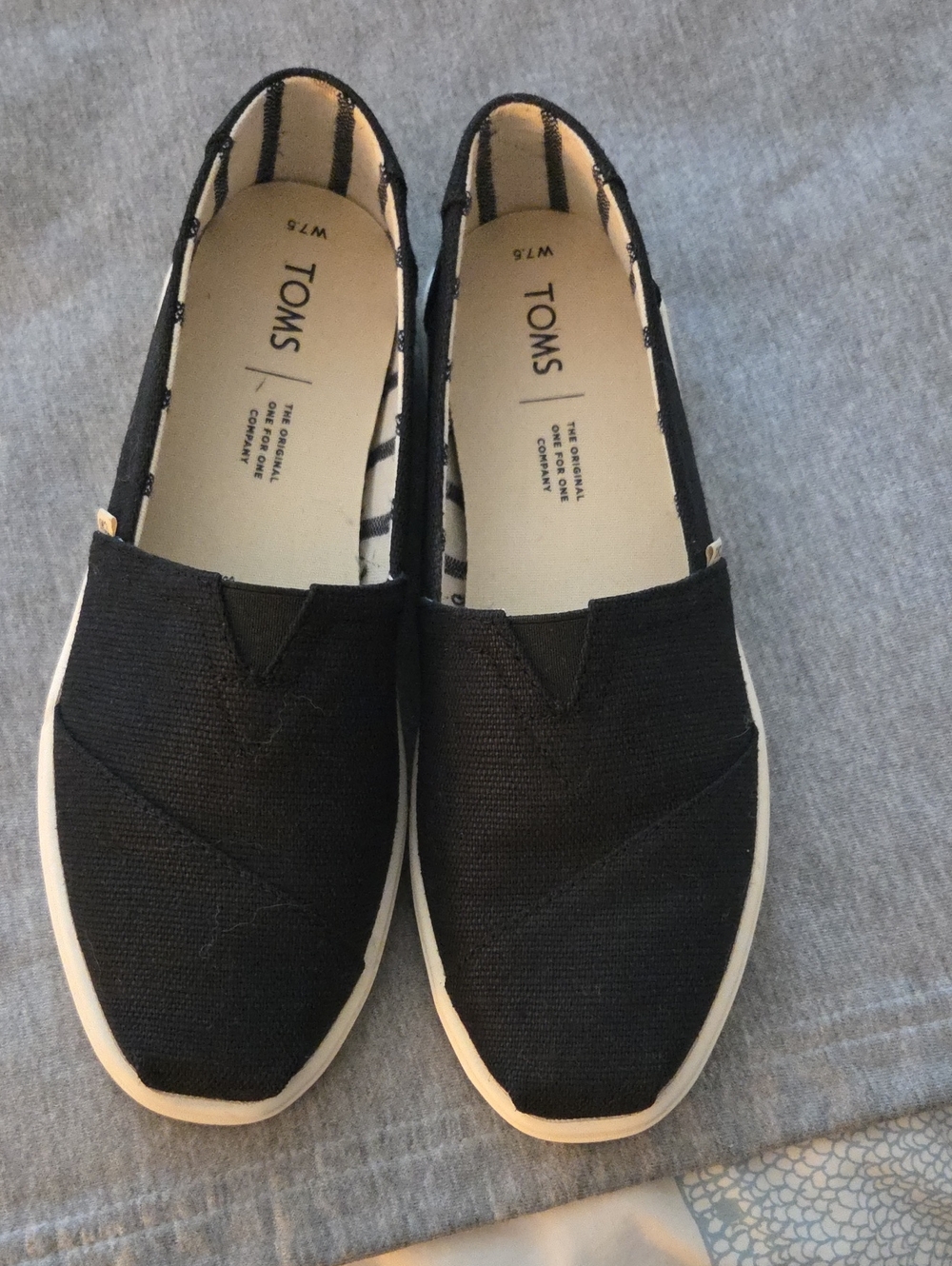 Toms Black Canvas Women's Slip-On Shoes